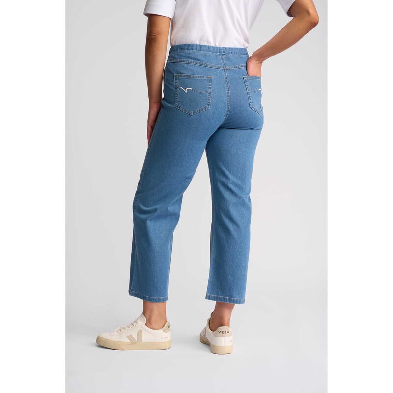 Vassalli Straight Leg 7/8 Length Contrast Stitch Denim Pull On image number 1